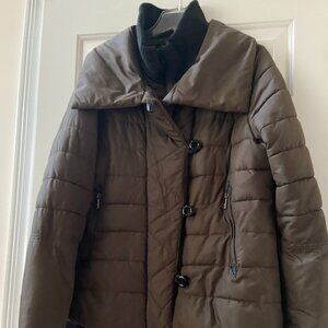 Steven Madden XL Bottle Green Inside Knit Zipper Button Down Warm